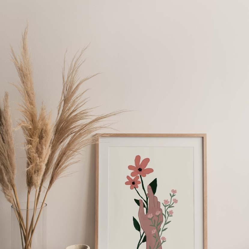 Hand & Flowers Print