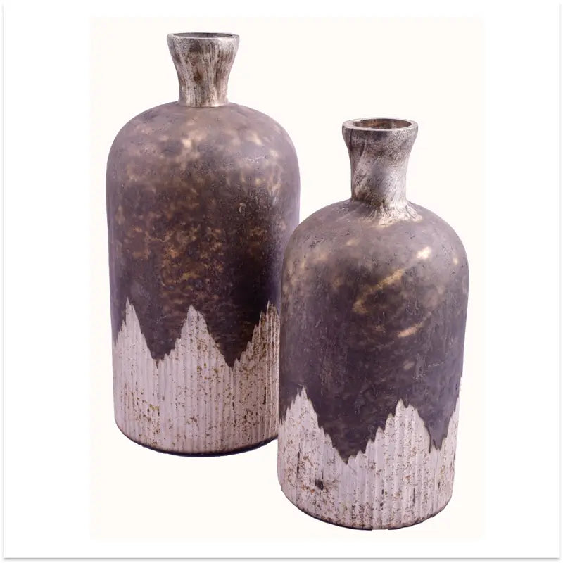 Rustic Etched Mercury Glass Vase
